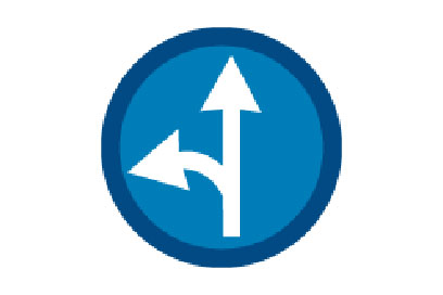 Go Ahead or left - Direction Signs