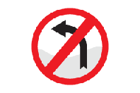 No Left Turn - Direction Signs