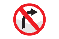 No Right Turn - Direction Signs